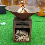 Outdoor Cooking Made Easy With Rusted Bbq Grill And Wood / Charcoal Fuel