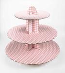 Pure Color Cardboard Tiered Cupcake Stand Offset Printing Solid Structure