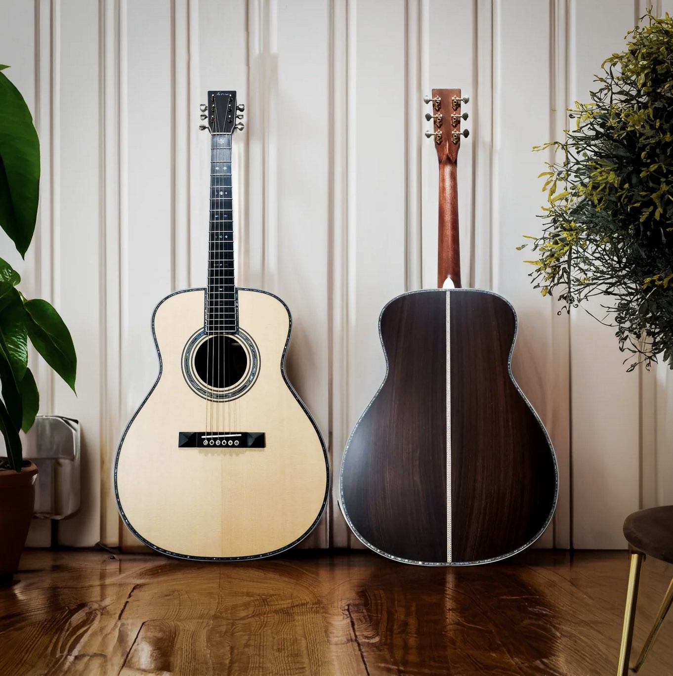 Custom Handmade OM-45 Model Acoustic Guitar with Nitro Finishing