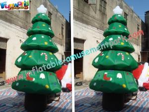 China Holiday Inflatable Christmas Tree Decorations Green , 420D PVC 3M on sale
