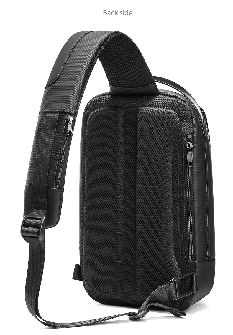 Solid Color Outdoor Travel Mens Sling Bag Multi Pocket Design Easy To Carry