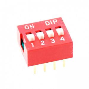China Red Dial Switch DS-01 DS-02 DS-03 DS-04 DS-05 DS-06  Bit 2.54mm Flat Dial Code Dial Switch wholesale