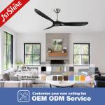 Modern Black Remote LED Ceiling Fan 230V Commercial For Living Room CE