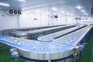 China Independent Controlled Cup Cake Cooling Multi Way Curved Belt Conveyor wholesale