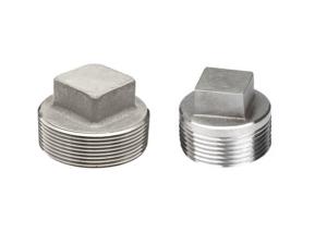 China Square Head Stainless Steel Threaded Pipe Fittings Threaded Plug 304 BSP ASME B16.11 wholesale
