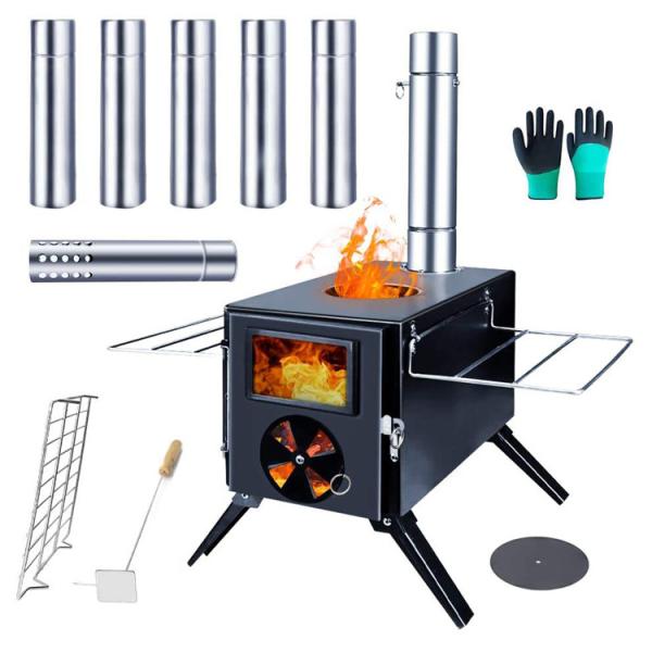 Portable Folding Black Wood Burning Fire Pits Perfect for Outdoor Camping and