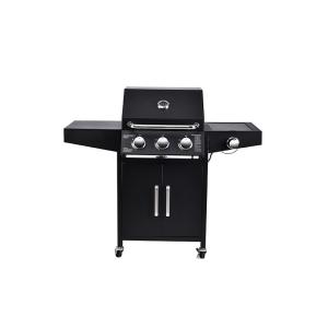 China Flat Top Garden Gas BBQ Grill with Side Cooker 3 1 Steel Flame Safety Device 13000BTU*4 wholesale