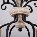 Wood slat Iron chandelier for Farmhouse Bedroom Lighting (WH-CI-71)