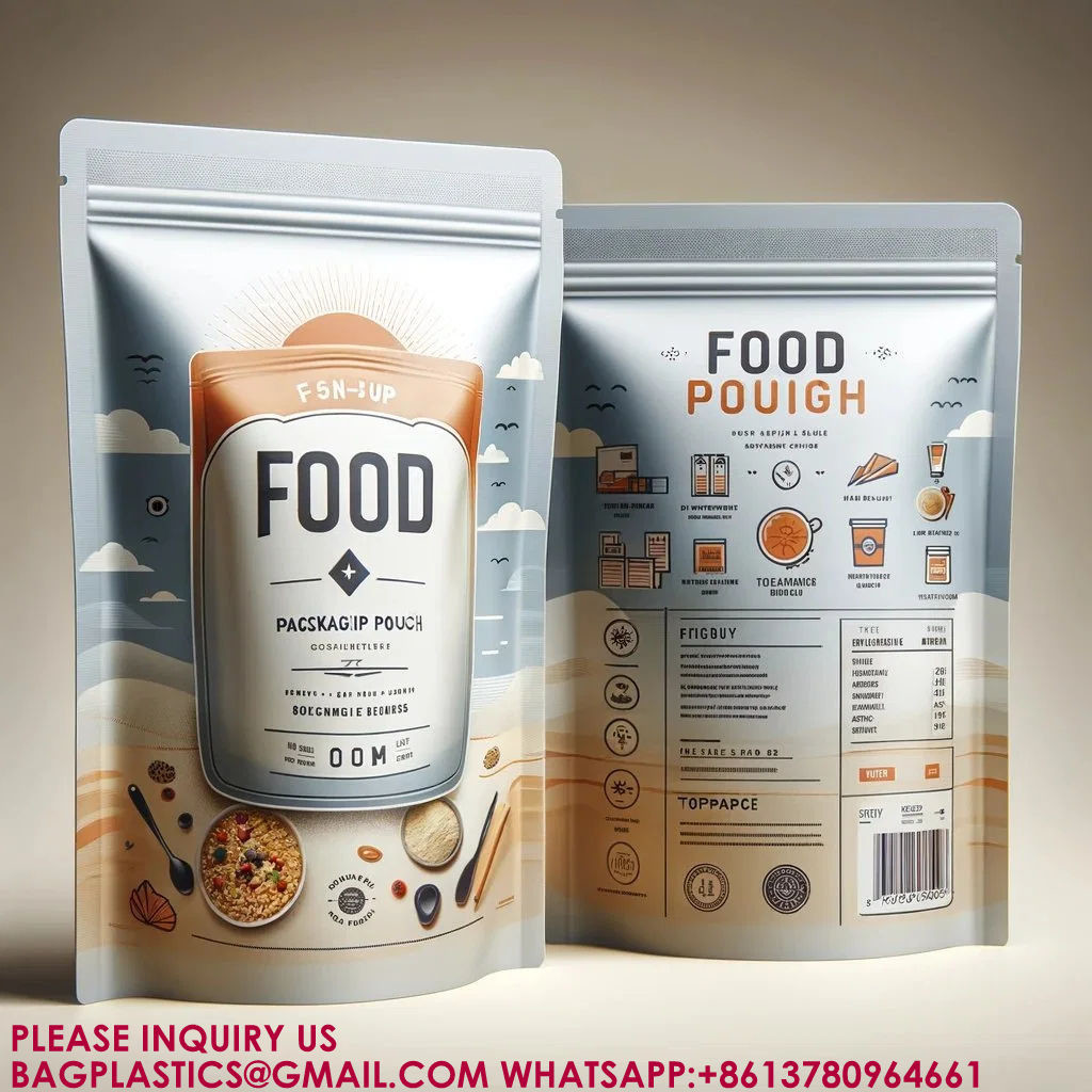 Biodegradable Stand Up Pouch Packaging Food Biscuit Snack Bags Zip seal Lock Mylar Bag