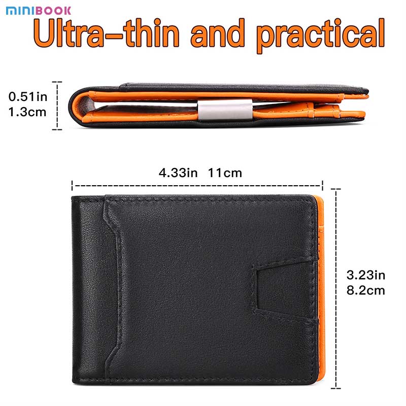 Custom Brown Full Grain Leather Short Wallet Crazy Horse Anti RFID Blocking for Man