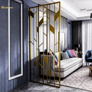 China Golden Hairline Color Stainless Steel Screen Decoration Room Divider wholesale