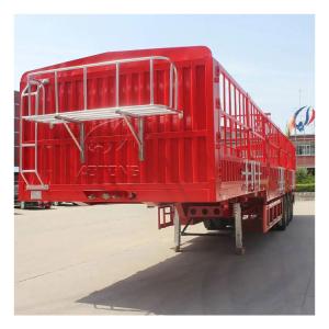 China Semi Trailer Cargo Carrier Livestock Transport Fence Trailer with Dual Line Braking System wholesale