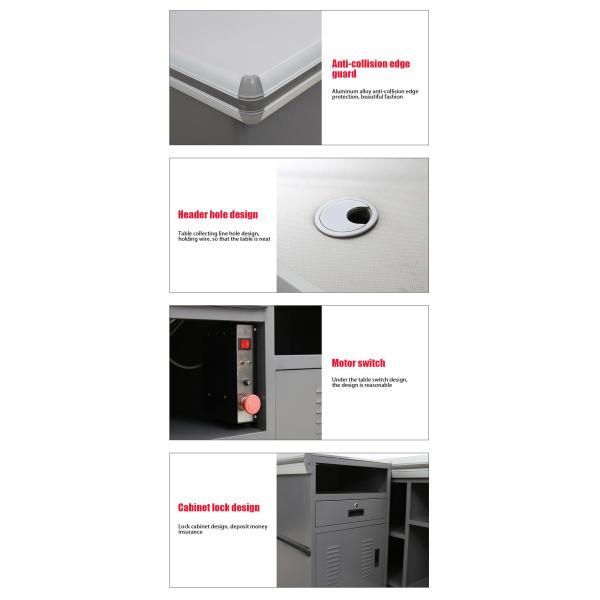 Efficient High Durability Supermarket Checkout Counter With Customizable Length Table Material