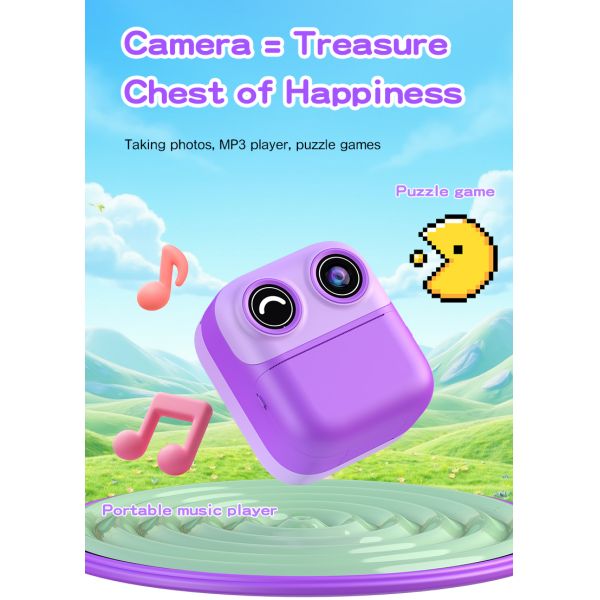 2.4inch Kid Printing Camera Lasting Portable 6 Filter Modes Colorful Print For Boys Girls