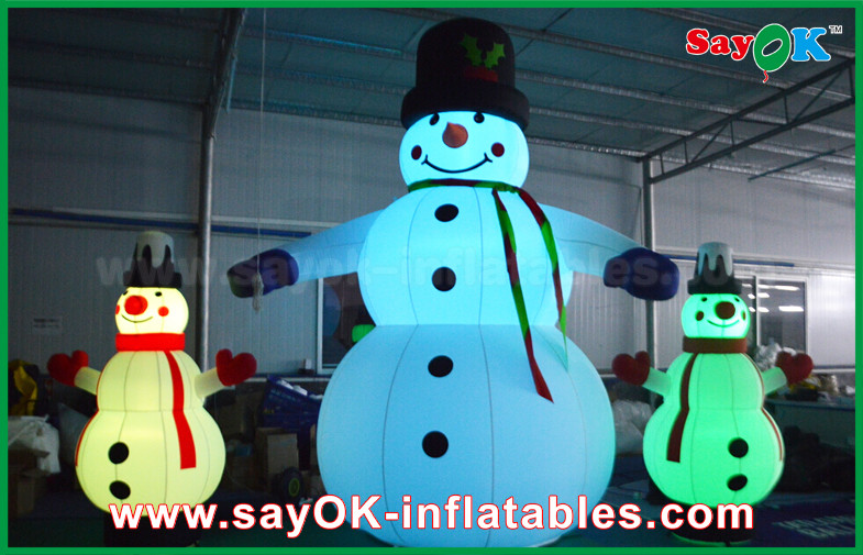 Durable White Inflatable Snowman For Party / Holiday Decorations