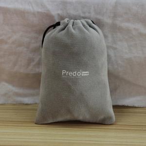 China Light Grey Velvet 15x20cm Drawstring Jewelry Bag wholesale