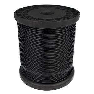 China Topone 200Ft Black Vinyl Coated Wire Rope 1/16 Inch Coated To 3/32 Inch 304 Stainless Steel For String Lights Hanging, wholesale