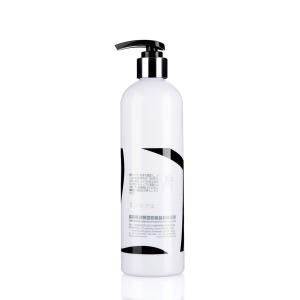 China 420ml White Round Shampoo Bottle With Aluminum 2cc Pump Dispenser wholesale