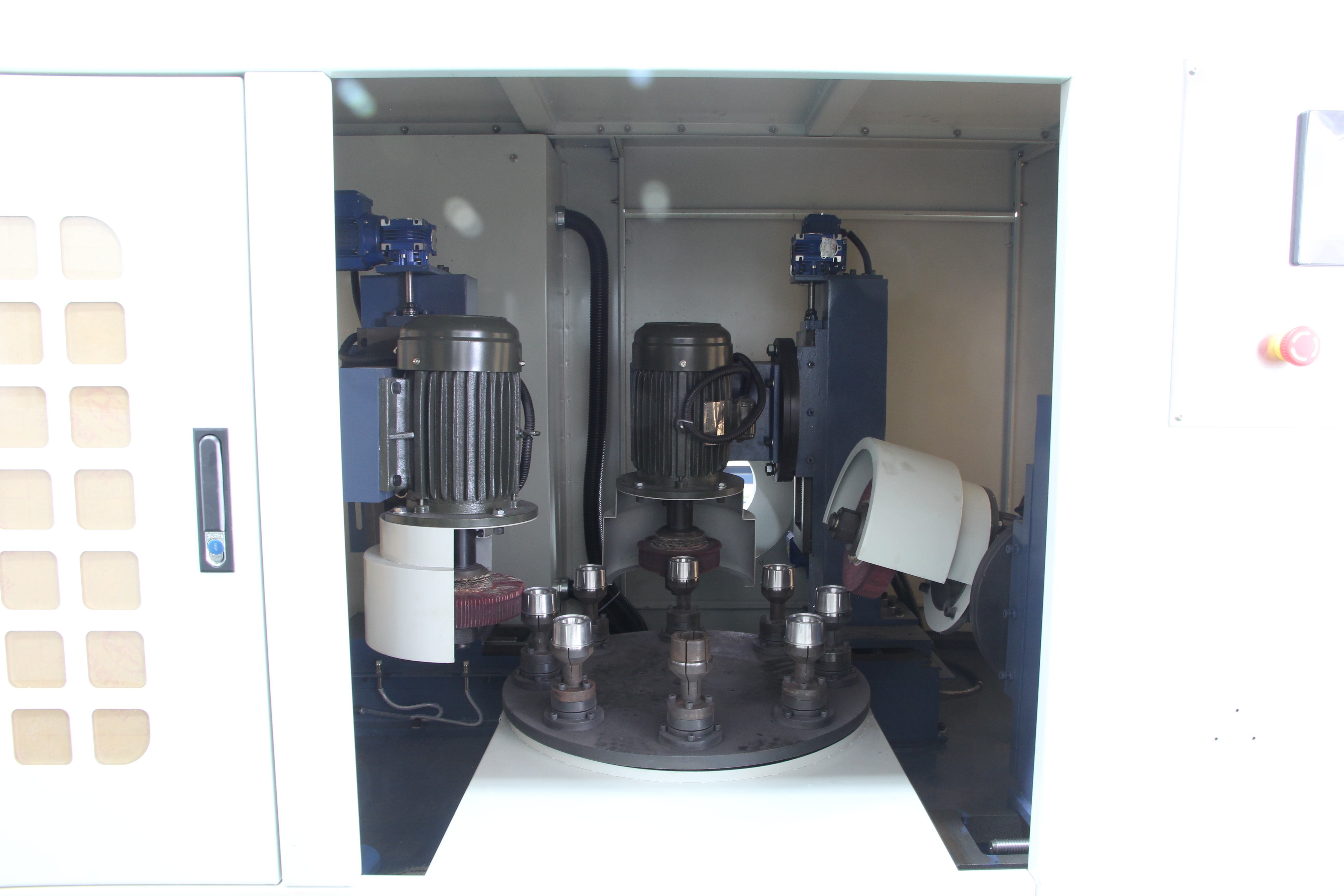 Automatic Polishing Buffing Machine 3 Grinding Head Rotary Table Outer 440V