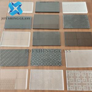 China Acid Etched Laminated Glass 6.38mm to 100mm Grey Laminated Glass wholesale