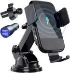 Wireless Car Charger Mount, 10W/7.5W Fast Charging, Adjustable Gravity Air Vent