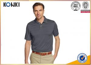 Mature Custom Mens Polo Shirts Grey Color / Pink Color Dri Fit Polo Shirts