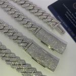 OEM Diamond Cuban Link Necklace Miami Cuban Chain Link Environmental Friendly