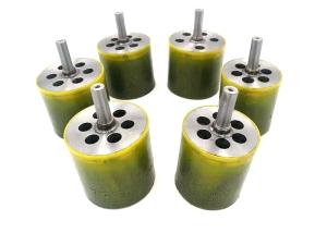 China Polyflex Encapsulated Rubber Cup Brush Bonded 63mm For Cleaning Hot Welds wholesale
