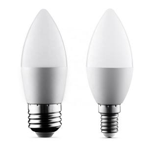 China Aluminum C37 Bright Led Candle Bulb With White Housing And Tail wholesale