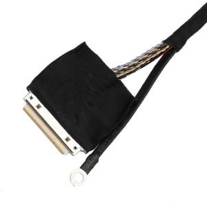 China LVDS Cable Assembly ACES 50204-040, 980mm Length, 30 AWG LVDS Coaxial Cable wholesale
