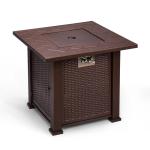 Oil Finished Propane Gas Fire Pit Bronze Table 28 Inch Square