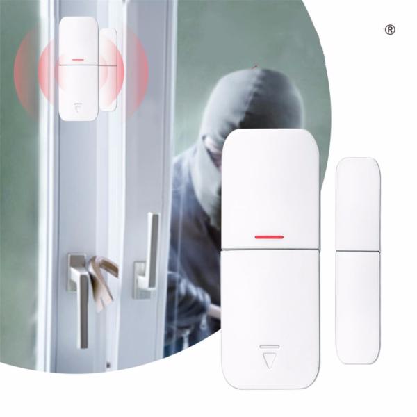 433Mhz Wireless Magnetic Door Detector Window Sensor Battery Operated ABS White