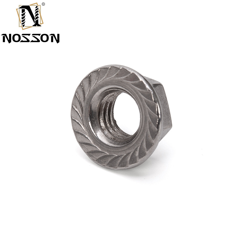 Metric Measurement System DIN6923 SS304 SS316 Standard M6 M7 M8 M10 Large Serrated Hex Flange Nuts for General Industry