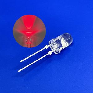 China Traffic Warning Light LED Diode 5mm 45deg 625nm Red Color 12000mcd Short Pin With Stopper wholesale