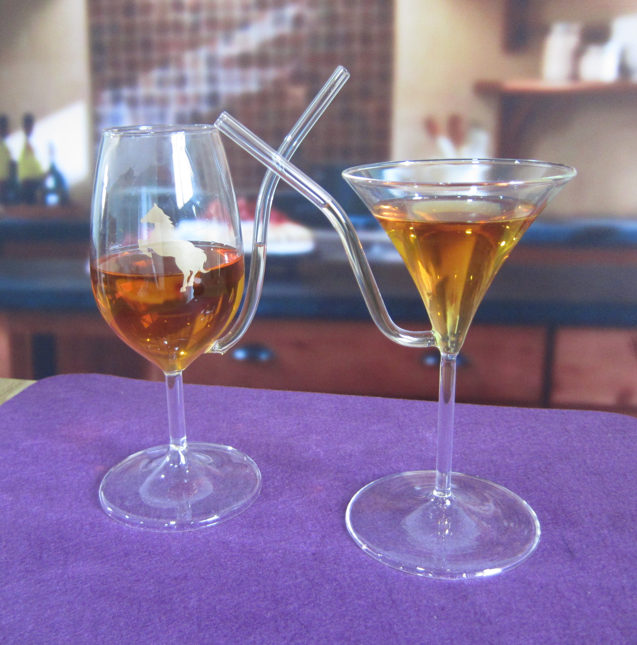 Borosilicate Vintage Cocktail Glasses With Straw