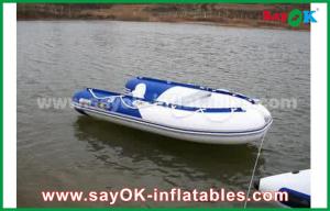 China Blue / White Heat Sealed PVC Inflatable Boats Water Racing Rigid Waterproof wholesale