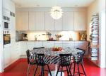 3m Haffle Red Modular Kitchen Cabinet Free Standing Island Cuisine Dangle