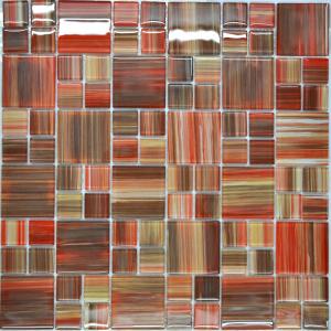 China Puzzal pattern crystal glass kitchen mosaic tiles wholesale