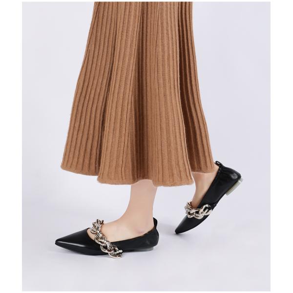 Personalized Process Chain Trim Office Lady Shoe Pointed Toe