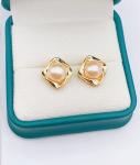 Fashion Romantic Pearl Earrings Natural Pearl Earring Jewelry Zircon Gold Drop