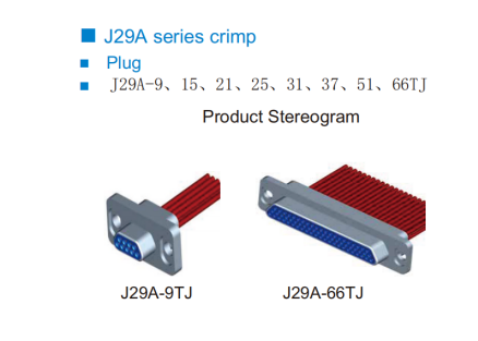 J29A-21TJP Micro Rectangular Connector with Threaded Locking Precision Twist Pins for Aeronautics and Astronautics Applications