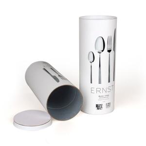 China Airtight Fork Packaging Tube Paper Composite Cans Plastic Cap Custom Printing wholesale