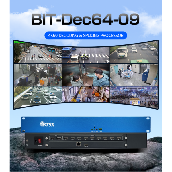 4K60 64-Channel Video Wall Controller with 9-Channel HDMI Outputs for Multi-Screen Processing