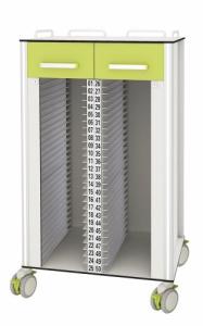 China 50 Compartment Folder Records Hospital Medicine Trolley wholesale