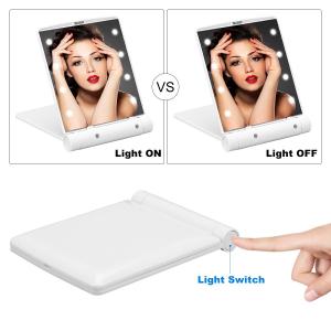 China Eyeglass Accessories Lighted Foldabe LED Mirrors Portable 8 lights Pocket Mirror wholesale