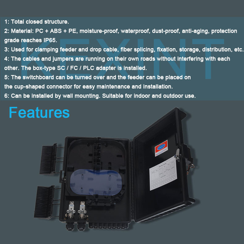 16 Core Outdoor Fiber Optic Distribution Cabinet Black PC ABS PE Fiber Splicing 1*16