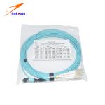 Aqua Round Bundle MPO LC 12 Core Fiber Optic Patch Cord