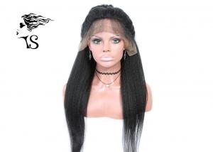 China Kinky Straight Full Lace Remy Human Hair Wigs , 130% Density Virgin Hair Full Lace Wigs wholesale