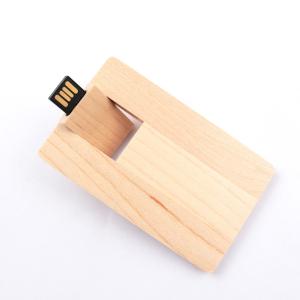 China CMYK Print 16GB 32GB 64GB Maple Flash Drive Wooden Card USB UDP Chips Inside wholesale