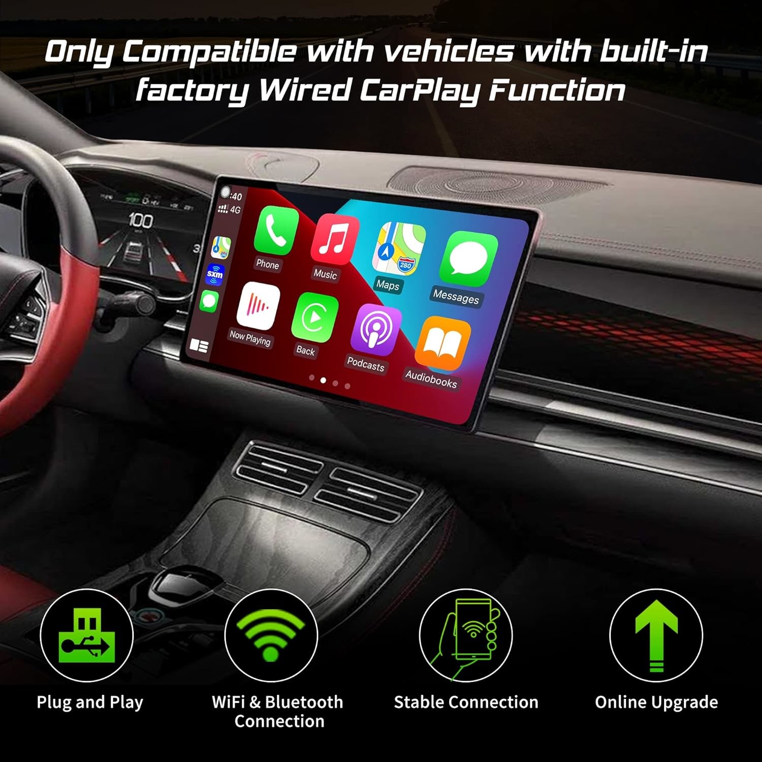 High Sensitivity Wired Carplay To Wireless Carplay Converter U2W Built In 5G Smart Chip